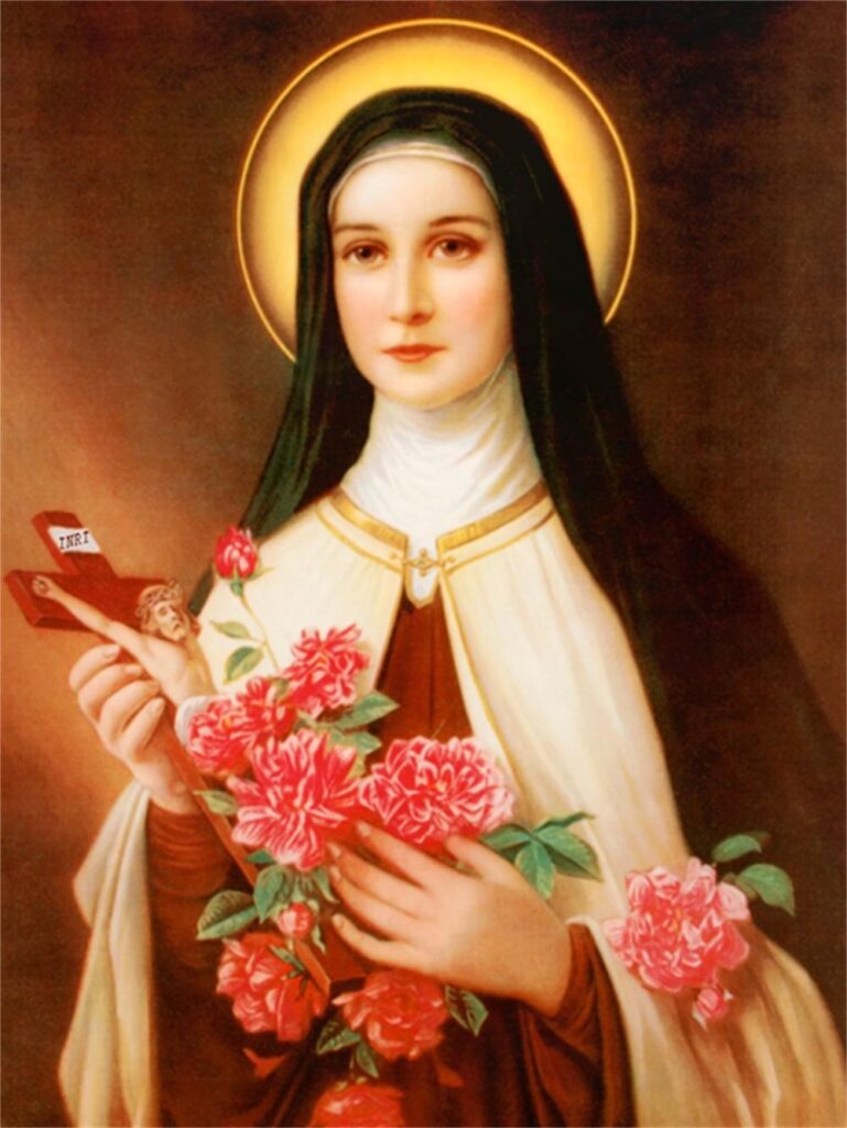 Saint Thérèse of Lisieux serves as the patron of Pushpa English Medium School CBSE, Periya Patnal, inspiring its community with her profound devotion and compassion.